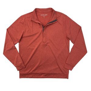 Matte Grey Golf Sweatshirt Mens M Medium Spacedye Quarter Zip Stretch Pullover